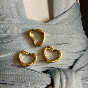 Broche Corazón Simple Gold - Colección Brasil - 15 mm - 1 unidad