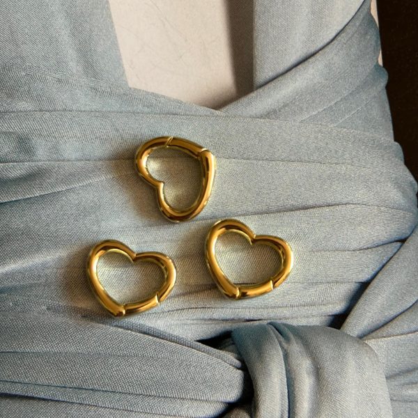 Broche Corazón Simple Gold - Colección Brasil - 15 mm - 1 unidad