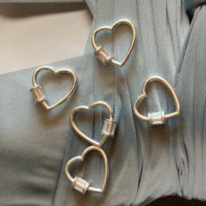 Broche Corazón Cierre Cristal Silver - Colección Brasil - 20 mm - 1 unidad