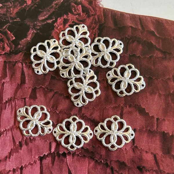 Pendant Floral Calado Silver - Colección Brasil - 18 mm - 1 unidad