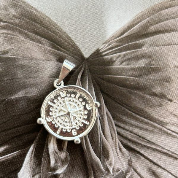 Pendant Brújula Silver - Colección Brasil - 20 mm - 1 unidad