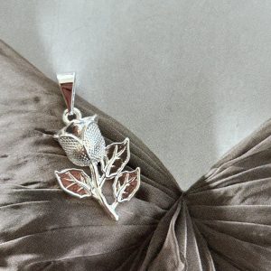 Pendant Rosa Primavera Silver  - Colección Brasil - 20 mm - 1 unidad