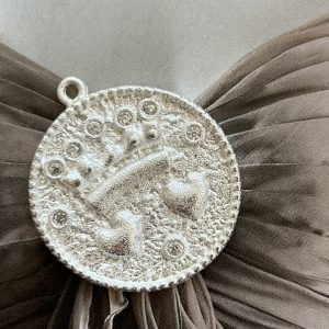 Pendant Corazones Mate Silver - Colección Brasil - 30 mm - 1 unidad