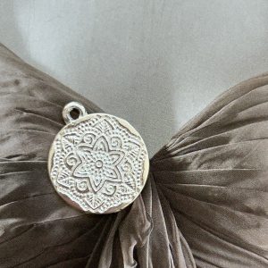 Pendant Mandala Silver - Colección Brasil - 15 mm - 1 unidad
