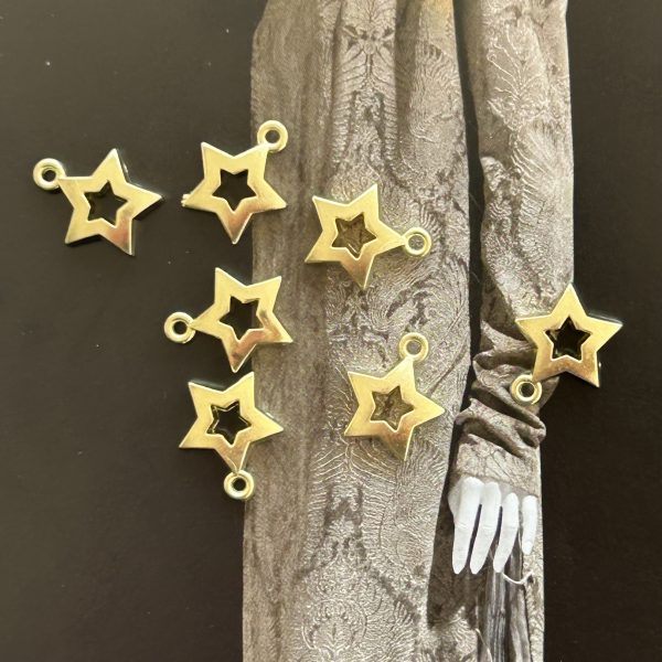 Pendant Estrella Chunky Mini Gold - Colección Brasil - 15 mm - 1 unidad