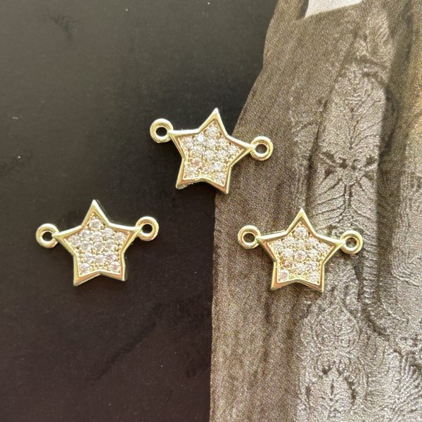 Pendant Estrella Conector Gold - Colección Brasil - 1 mm - 1 unidad