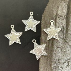 Pendant Estrella Puntitos Silver- Colección Brasil - 10 mm - 1 unidad