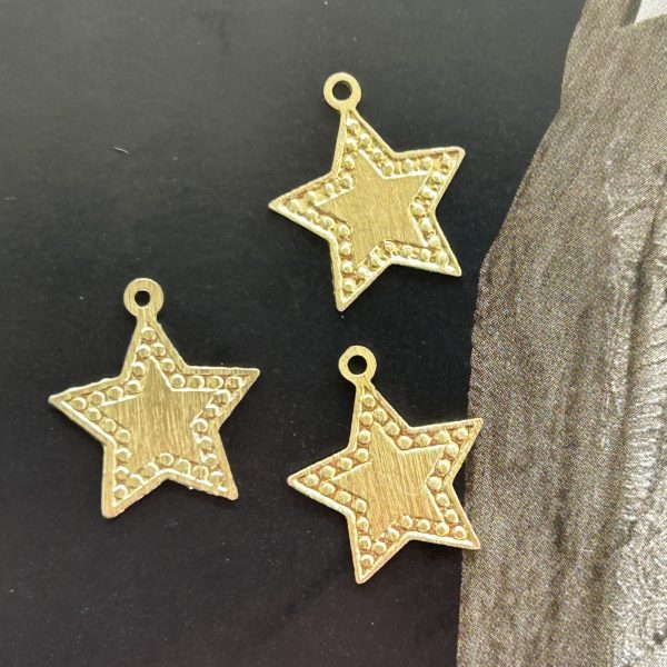 Pendant Estrella Puntitos Gold - Colección Brasil - 10 mm - 1 unidad