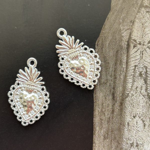 Pendant Corazón Detente Mate Silver - Colección Brasil - 27 mm - 1 unidad