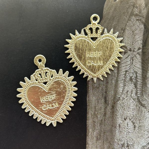 Pendant Corazón Keep Calm Gold - Colección Brasil - 25 mm - 1 unidad