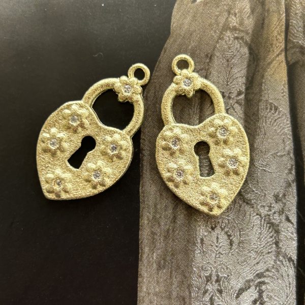 Pendant Corazón Candado Gold - Colección Brasil - 30 mm - 1 unidad - Oro