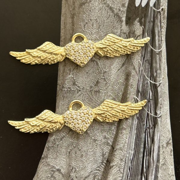 Pendant Corazón Alado Gold- Colección Brasil - 55 mm - 1 unidad