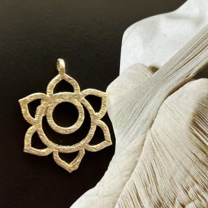 Pendant Mandala Flor Loto Gold - Colección Brasil - 15 mm - 1 unidad