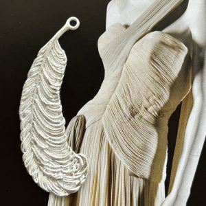 Pendant Pluma Mate Silver - Colección Brasil - 60 mm - 1 unidad