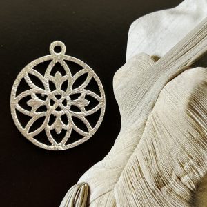 Pendant Mandala Calado Silver - Colección Brasil - 20 mm - 1 unidad