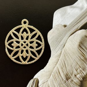 Pendant Mandala calado Gold - Colección Brasil - 20 mm - 1 unidad - Oro