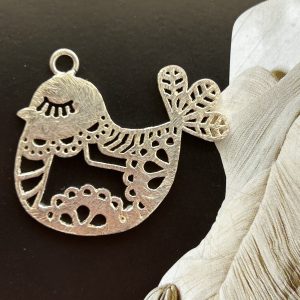 Pendant Pajarito Calado silver - Colección Brasil - 30 mm - 1 unidad