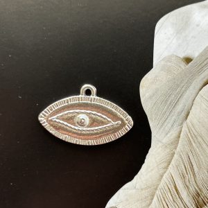 Pendant Ojito Alargado Silver- Colección Brasil - 20 mm - 1 unidad