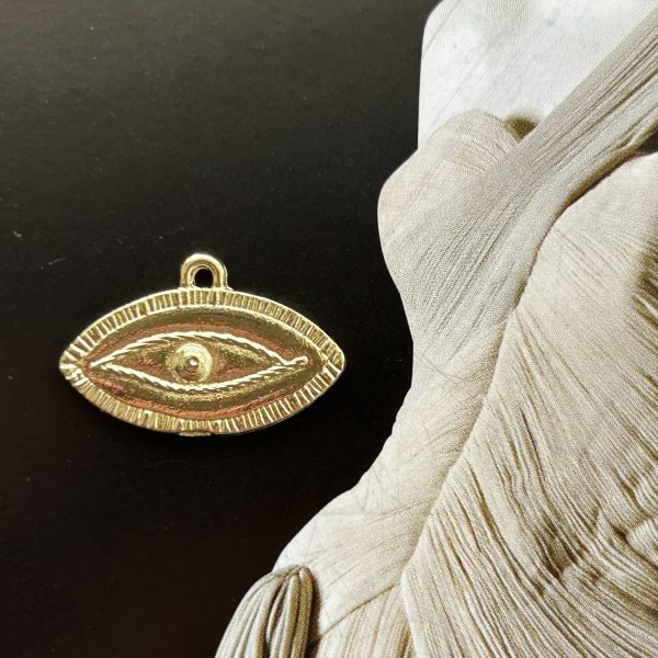 Pendant Ojito Alargado Gold - Colección Brasil - 20 mm - 1 unidad