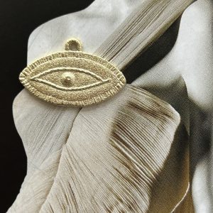 Pendant Ojito Alargado Gold Mate- Colección Brasil - 20 mm - 1 unidad