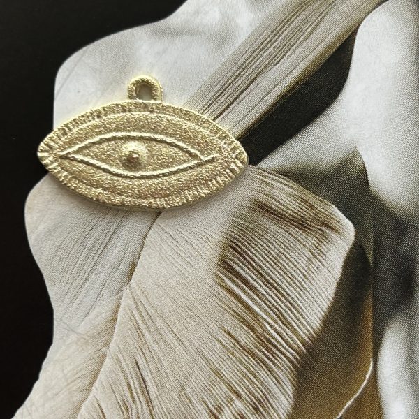 Pendant Ojito Alargado Gold Mate- Colección Brasil - 20 mm - 1 unidad