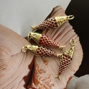 Pendant Pez Rubí - Colección Deep Ocean- 25 mm - 1 unidad - Oro