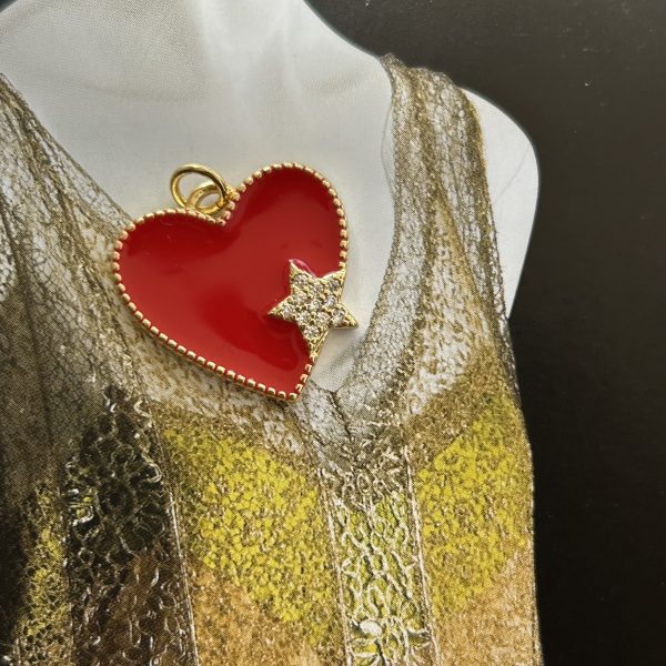 Pendant Corazón Estrella - Colección Gold Addict - 20 mm - 1 unidad - Oro