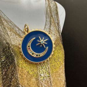 Pendant Luna Azul - Colección Gold Addict - 23 mm - 1 unidad - Oro