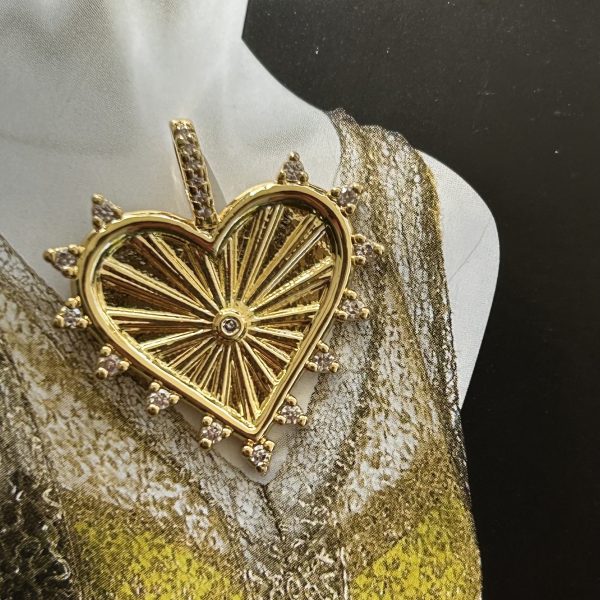 Pendant Corazón Brillo Protector - Colección Gold Addict - 27 mm - 1 unidad - Oro