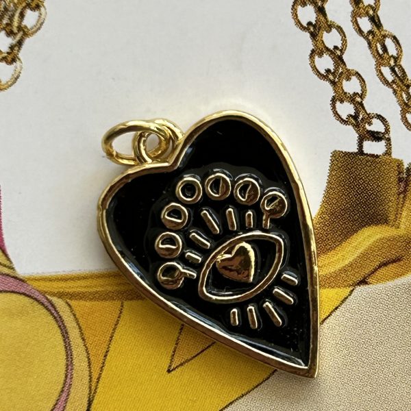 Pendant Corazón Ojito Negro - Colección Gold Addict - 18 mm - 1 unidad - Oro