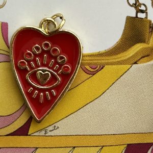 Pendant Corazón Ojito Rojo - Colección Gold Addict - 18 mm - 1 unidad - Oro