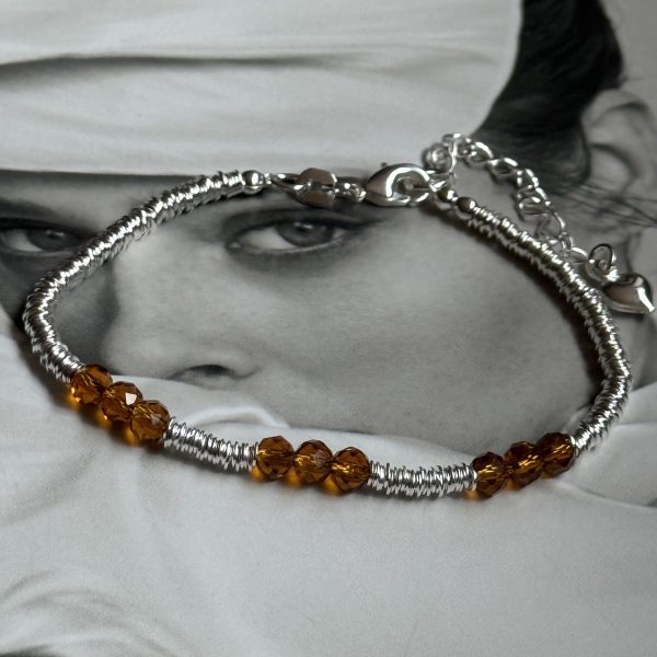 Pulsera Cristal Ambar Silver - Colección Brasil  - 1 unidad