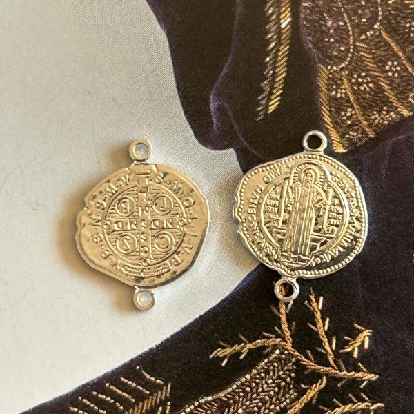 Pendant Conector San Benito Rustic Silver - Colección Brasil - 15 mm - 1 unidad