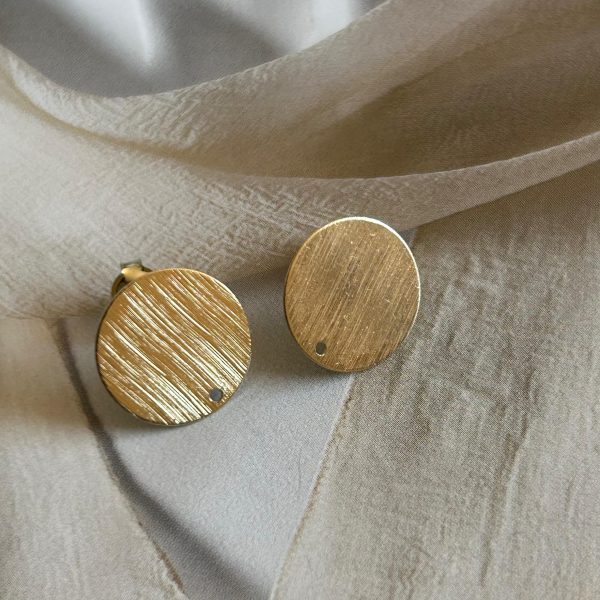 Base de Aro Redonda Gold - Colección Brasil - 15 mm - 1 par