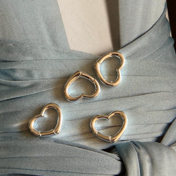 Broche Corazón Simple Silver - Colección Brasil - 15 mm - 1 unidad