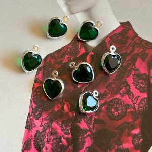 e38bfb7d-09c7-4eac-a946-d9753f951a7b Pendant Corazón Esmeralda Silver- Colección Brasil - 12 mm - 1 unidad - Plata