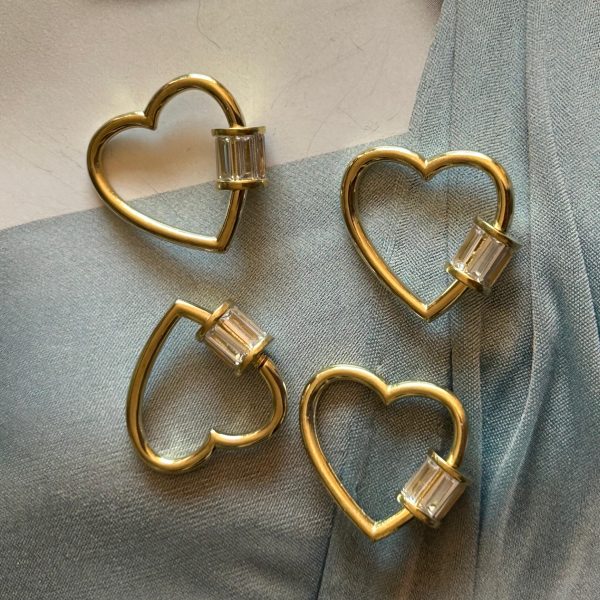 Broche Corazón Cierre Cristal Gold - Colección Brasil - 20 mm - 1 unidad