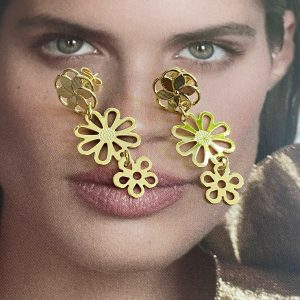 Aro Flores Margarita Gold - Colección Brasil - 35 mm - 1 par