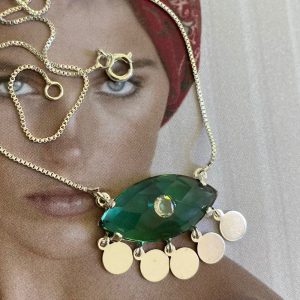 Collar Grecia Turquesa Silver - Colección Brasil  - 45 cm - 1 unidad