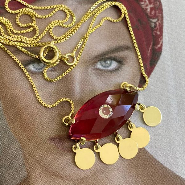 Collar Grecia Granate Gold - Colección Brasil  - 45 cm - 1 unidad