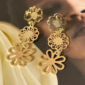 f45bb417-dd18-42d6-bf89-d5caea5195e3 Aro Flores Margarita Gold - Colección Brasil - 35 mm - 1 par