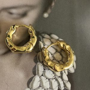 Aro Argolla Rústica Gold 1.8 cm Colección Gold Addict 1 Par