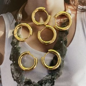 Aro Argolla Clásica Gold 1.6 cm Colección Gold Addict 1 Par