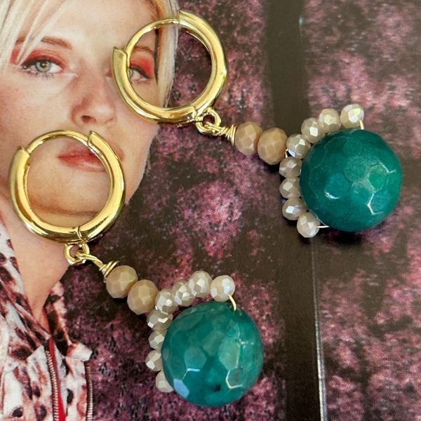 Aro Piedras Roberta Gold 4 cm Colección One of a Kind