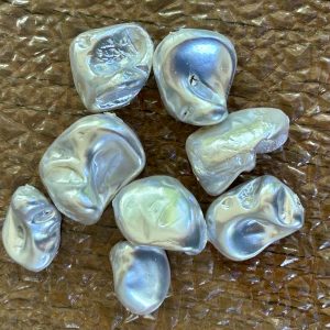 Perla Vidrio Esmalte Plateado 1.5 cm aprox   Pack 8 unidades Colección Texturas & Colores