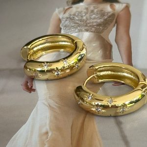 Aro Constelación - Colección Gold Addict - 25 mm - 1 par - Oro