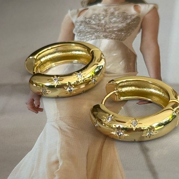 Aro Constelación - Colección Gold Addict - 25 mm - 1 par - Oro