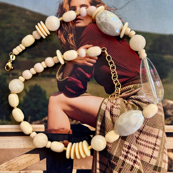 Collar Blanc 45 cm + alargue Colección Texturas & Colores