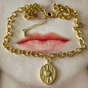 Collar Soleil Gold 45 cm + Alargue Medalla 2.5 cm Colección Boutique Gold Addict