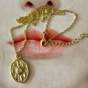 Collar Soleil Simple Gold 45 cm + Alargue Medalla 2.5 cm Colección Boutique Gold Addict